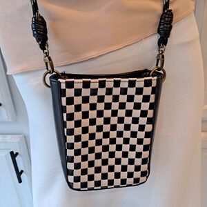 Universal Thread Black and Tan Checkered Crossbody Phone Bag